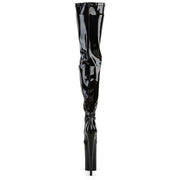 Pleaser BEYOND-4000 Platform Crotch High Boot (Black Stretch Patent/Black)