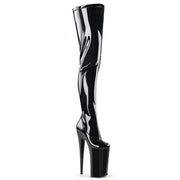 Pleaser BEYOND-4000 Platform Crotch High Boot (Black Stretch Patent/Black)