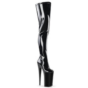 Pleaser BEYOND-4000 Platform Crotch High Boot (Black Stretch Patent/Black)