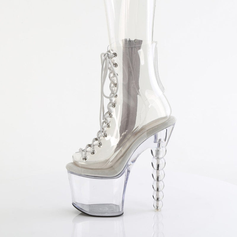 Pleaser BLISS-1016C Platform Ankle Boot (Clear/Clear)