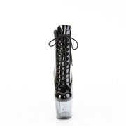 Pleaser BLISS-1020BC Platform Ankle Boot (Black Patent/Black-Clear Ombre)
