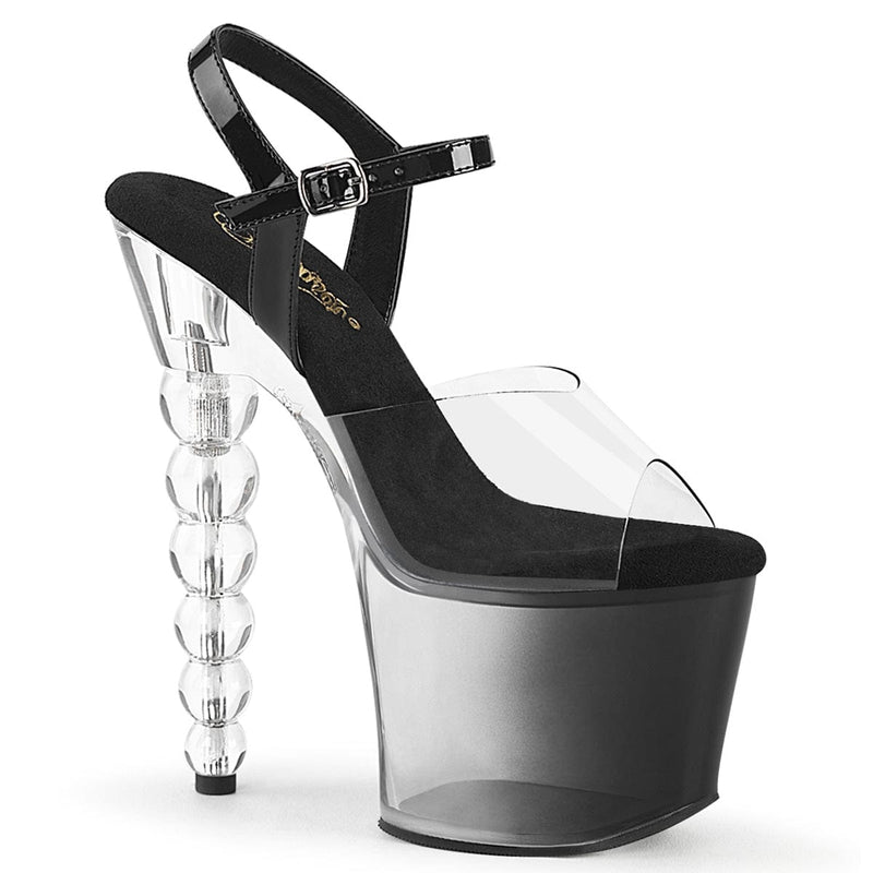 Pleaser BLISS-708-1BC Platform Sandal (Clear-Black/Black-Clear Ombre)