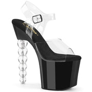 Pleaser BLISS-708 Platform Sandal (Clear/Black-Clear)