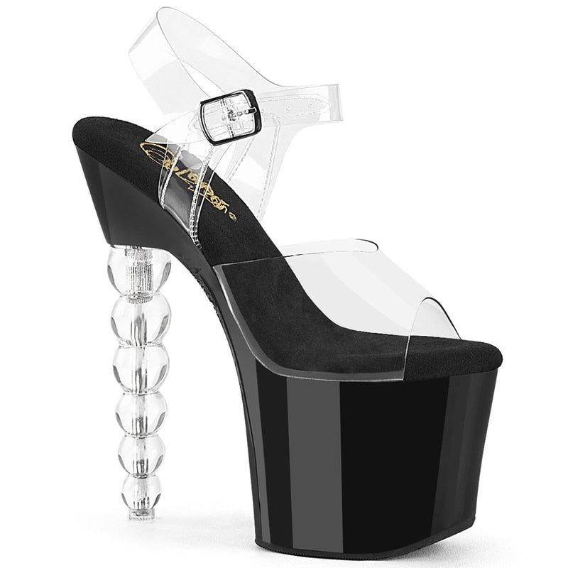 Pleaser BLISS-708 Platform Sandal (Clear/Black-Clear)