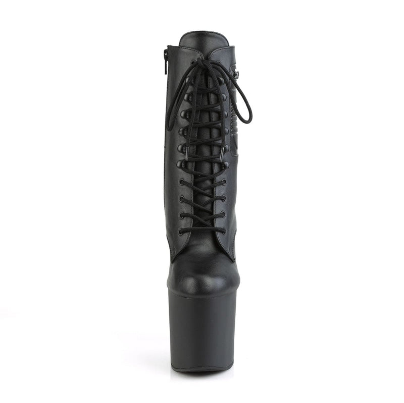 Pleaser BONDGIRL-1020PK Platform Ankle Boot (Black Faux Leather/Black Matte)
