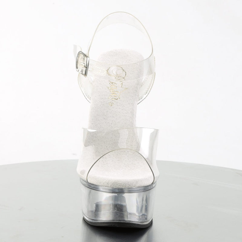 Pleaser CAPTIVA-608 Platform Sandal (Clear/Clear)