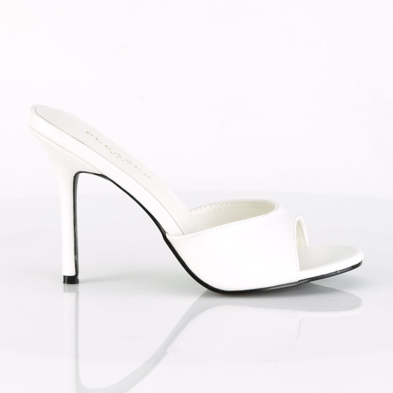 Pleaser CLASSIQUE-01 Slide (White Kid Pu)