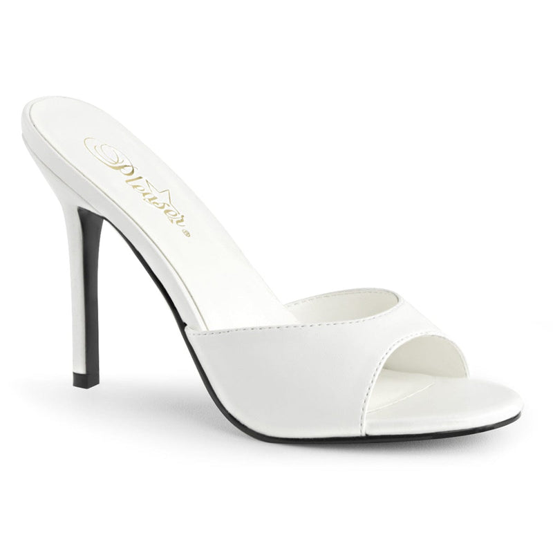 Pleaser CLASSIQUE-01 Slide (White Kid Pu)