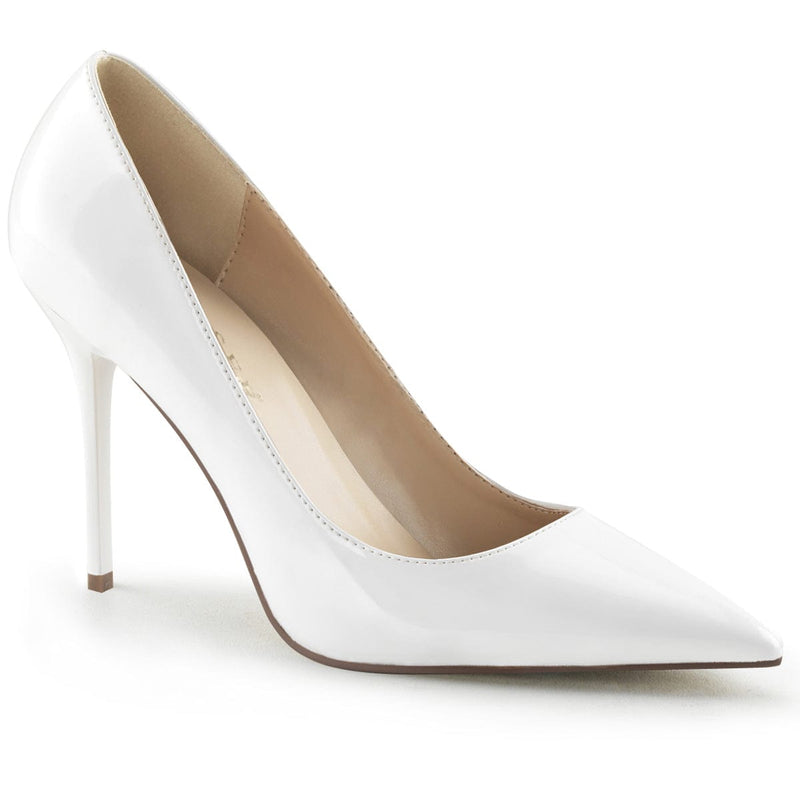 Pleaser CLASSIQUE-20 Pump (White Patent)