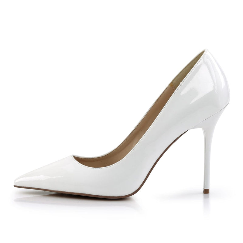 Pleaser CLASSIQUE-20 Pump (White Patent)
