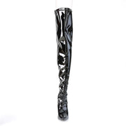 Pleaser CLASSIQUE-3000 Thigh High Boot (Black Stretch Patent)