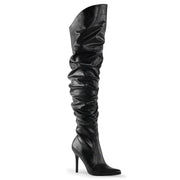 Pleaser CLASSIQUE-3011 Thigh High Boot (Black Faux Leather)