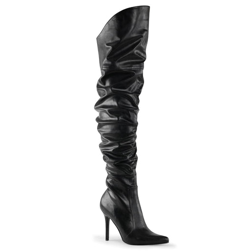 Pleaser CLASSIQUE-3011 Thigh High Boot (Black Faux Leather)