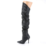 Pleaser CLASSIQUE-3011 Thigh High Boot (Black Faux Leather)