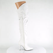 Pleaser CLASSIQUE-3011 Thigh High Boot (White Faux Leather)