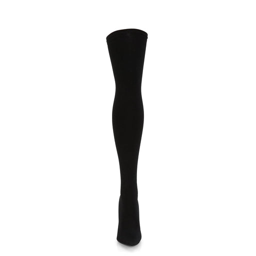 Pleaser COURTLY-3005 Thigh High Boot (Black Nylon)