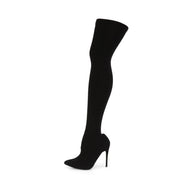 Pleaser COURTLY-3005 Thigh High Boot (Black Nylon)