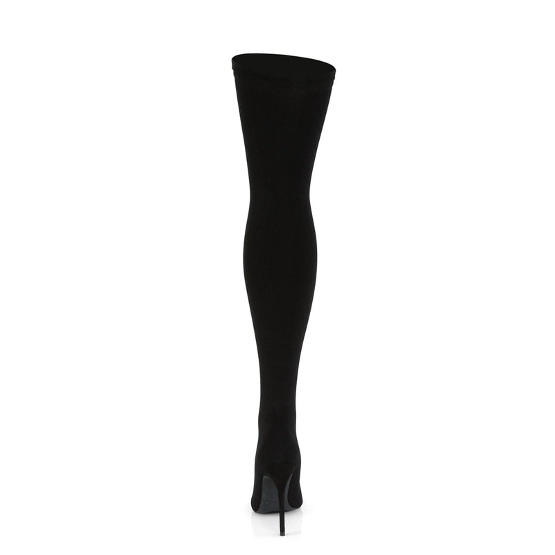 Pleaser COURTLY-3005 Thigh High Boot (Black Nylon)