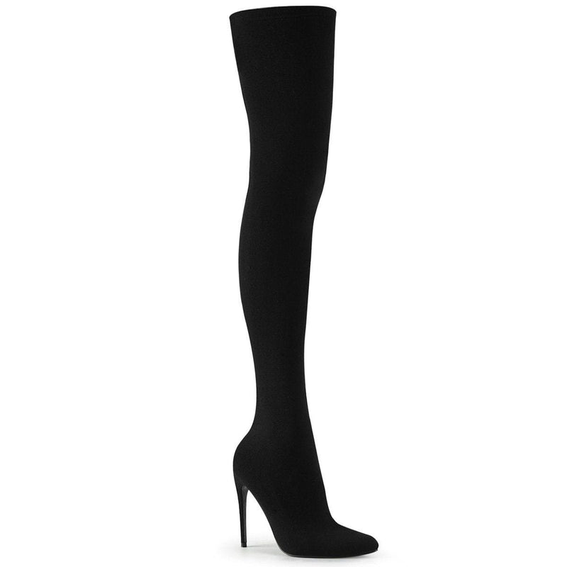 Pleaser COURTLY-3005 Thigh High Boot (Black Nylon)