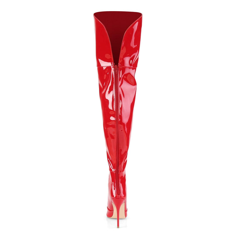 Pleaser COURTLY-3012 Thigh High Boot (Red Patent)