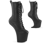 Pleaser CRAZE-1040 Platform Ankle Boot (Black Faux Leather/Black Matte)