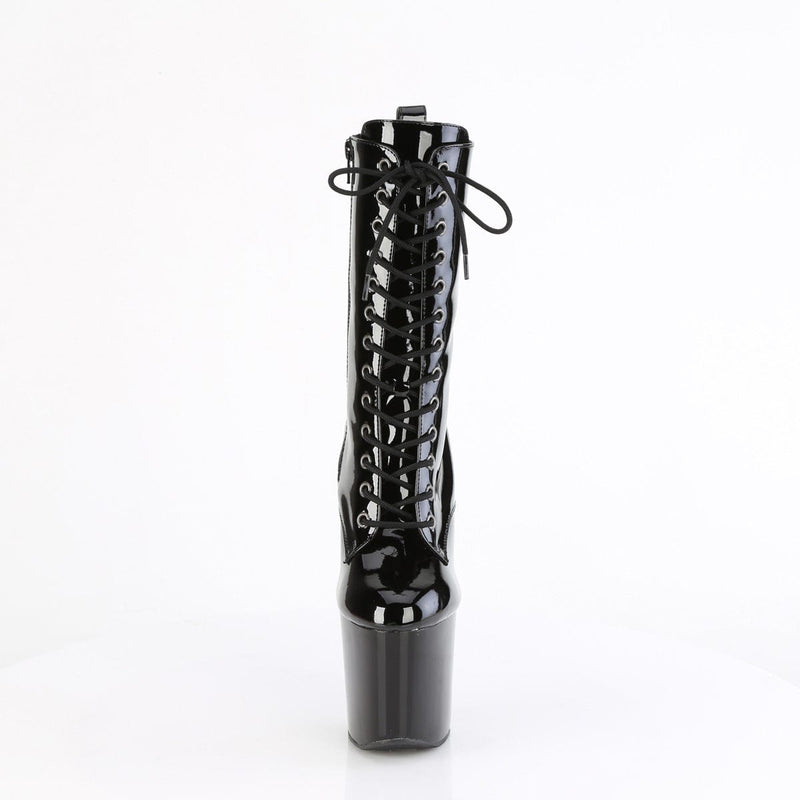 Pleaser CRAZE-1040 Platform Ankle Boot (Black Patent/Black)