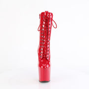 Pleaser CRAZE-1040 Platform Ankle Boot (Red Patent/Red)