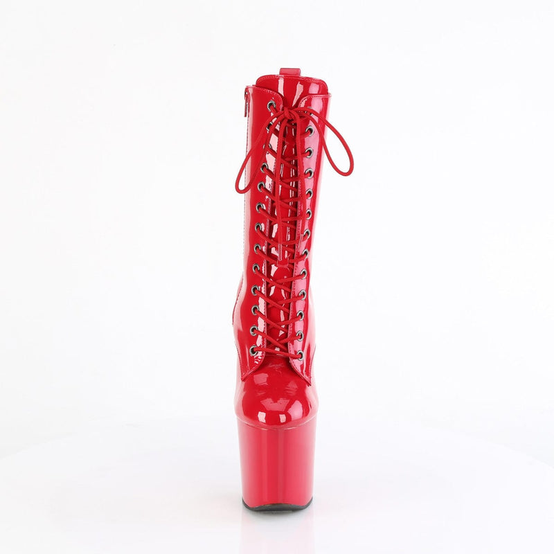 Pleaser CRAZE-1040 Platform Ankle Boot (Red Patent/Red)