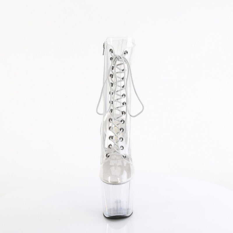 Pleaser CRAZE-1040C Platform Ankle Boot (Clear/Clear)