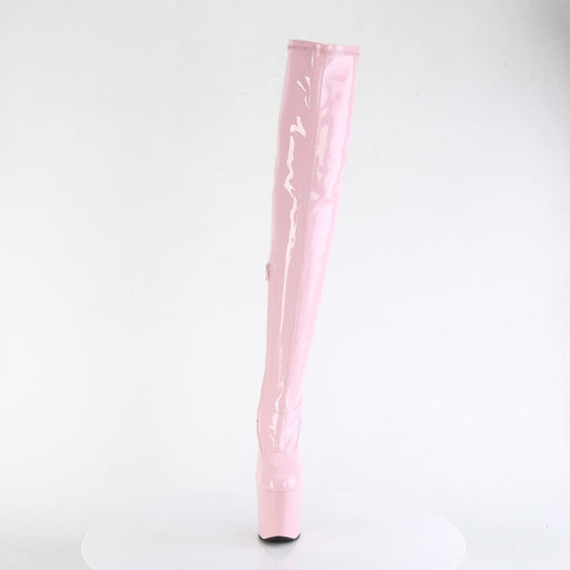 Pleaser CRAZE-3000 Platform Thigh High Boot (Baby Pink Stretch Patent/Baby Pink)