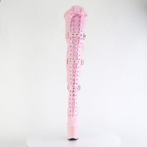 Pleaser CRAZE-3028 Platform Thigh High Boot (Baby Pink Stretch Patent/Baby Pink)