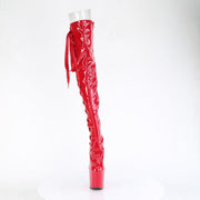 Pleaser CRAZE-3050 Platform Thigh High Boot (Red Stretch Patent/Red)