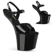 Pleaser CRAZE-809 Platform Sandal (Black Patent/Black)