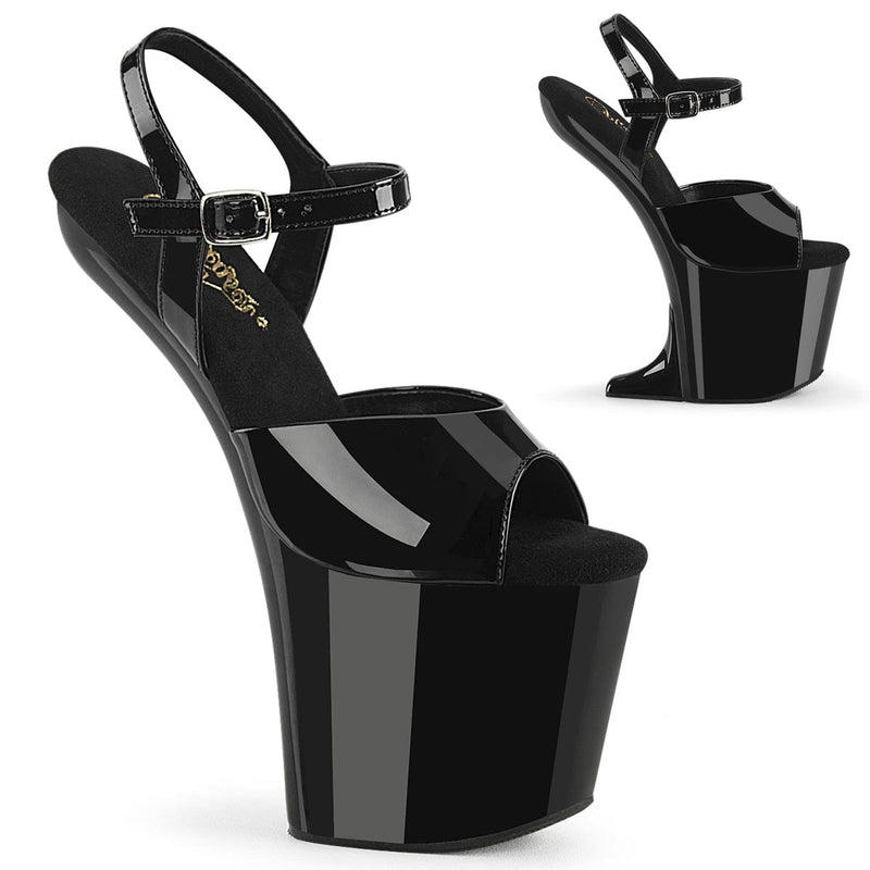 Pleaser CRAZE-809 Platform Sandal (Black Patent/Black)