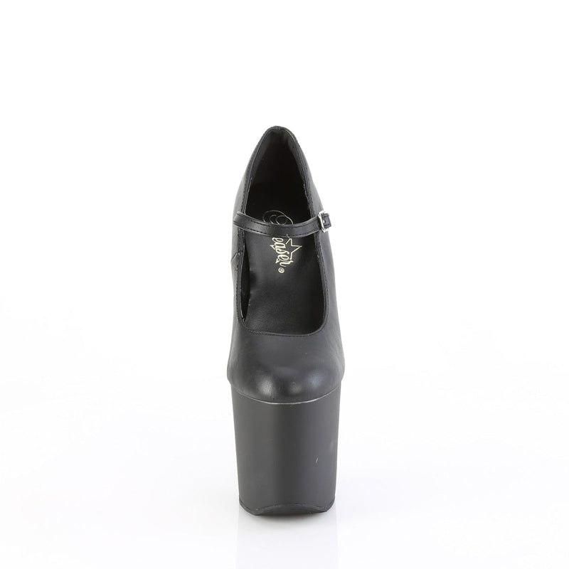 Pleaser CRAZE-880 Platform Pump (Black Faux Leather/Black Matte)