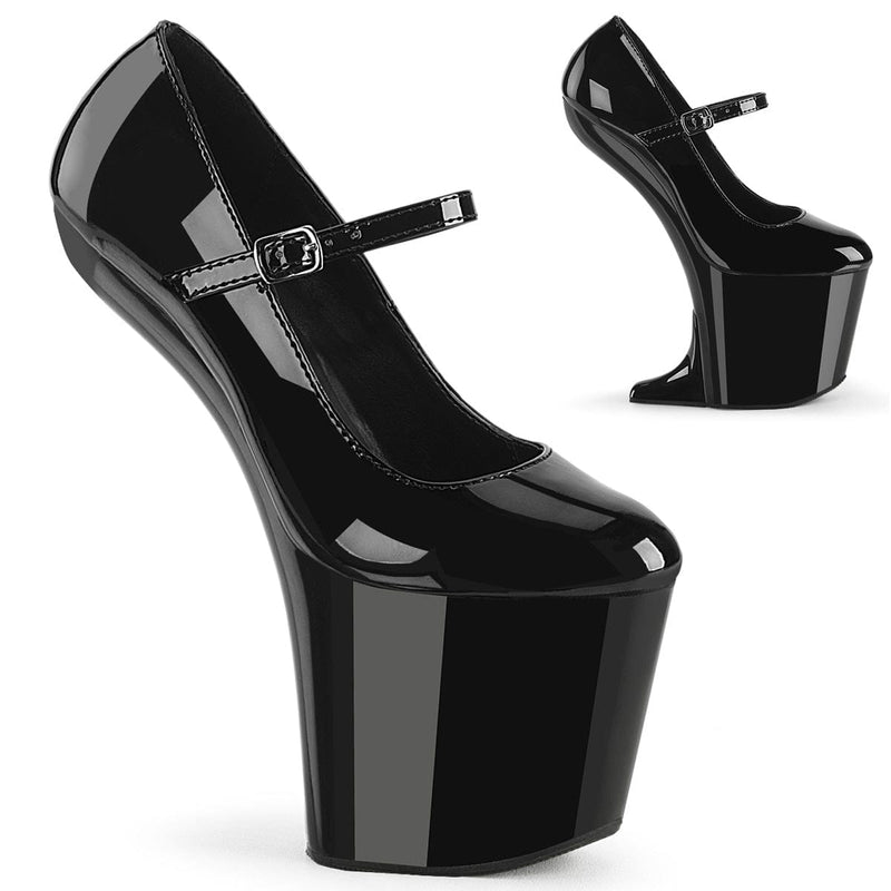Pleaser CRAZE-880 Platform Pump (Black Patent/Black)