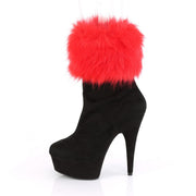 Pleaser DELIGHT-1000 Platform Ankle Boot (Black Faux Suede/Black Faux Suede)