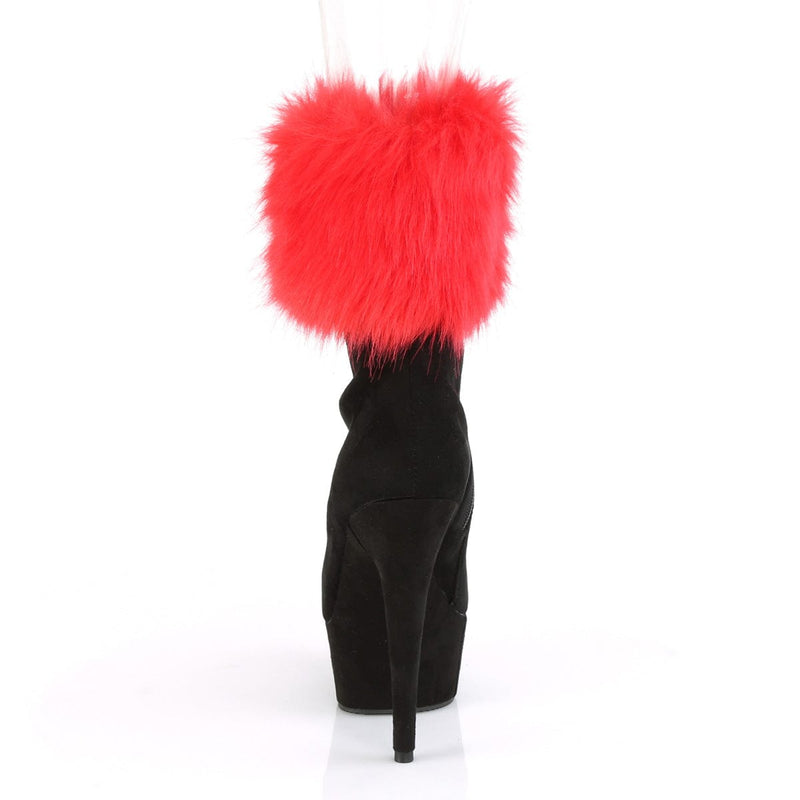 Pleaser DELIGHT-1000 Platform Ankle Boot (Black Faux Suede/Black Faux Suede)
