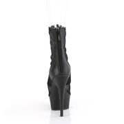 Pleaser DELIGHT-1006 Platform Ankle Boot (Black Faux Leather-Mesh/Black Matte)