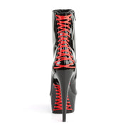 Pleaser DELIGHT-1010 Platform Ankle Boot (Black Patent-Red/Black)