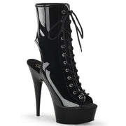 Pleaser DELIGHT-1016 Platform Ankle Boot (Black Patent/Black)