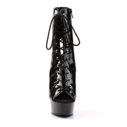 Pleaser DELIGHT-1016 Platform Ankle Boot (Black Patent/Black)