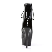 Pleaser DELIGHT-1016 Platform Ankle Boot (Black Patent/Black)
