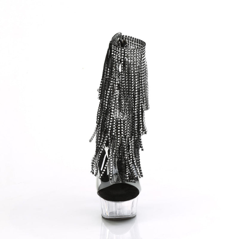 Pleaser DELIGHT-1017RSF Platform Ankle Boot (Clear-Black/Clear)