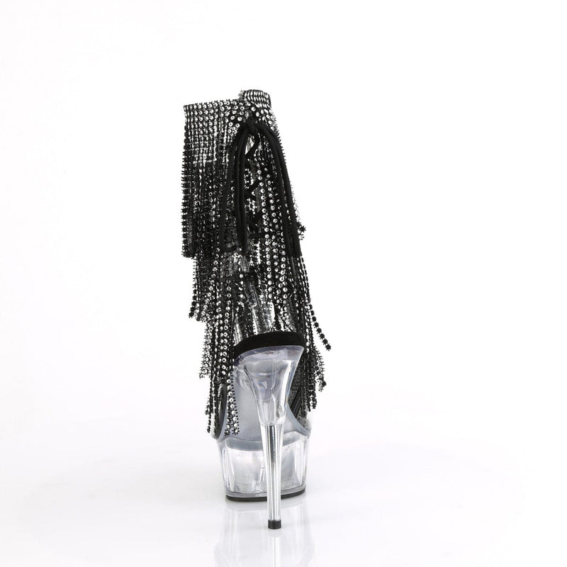 Pleaser DELIGHT-1017RSF Platform Ankle Boot (Clear-Black/Clear)