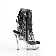 Pleaser DELIGHT-1017RSF Platform Ankle Boot (Clear-Black/Clear)