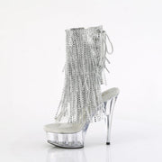 Pleaser DELIGHT-1017RSF Platform Ankle Boot (Clear-Silver/Clear)