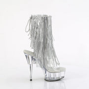 Pleaser DELIGHT-1017RSF Platform Ankle Boot (Clear-Silver/Clear)