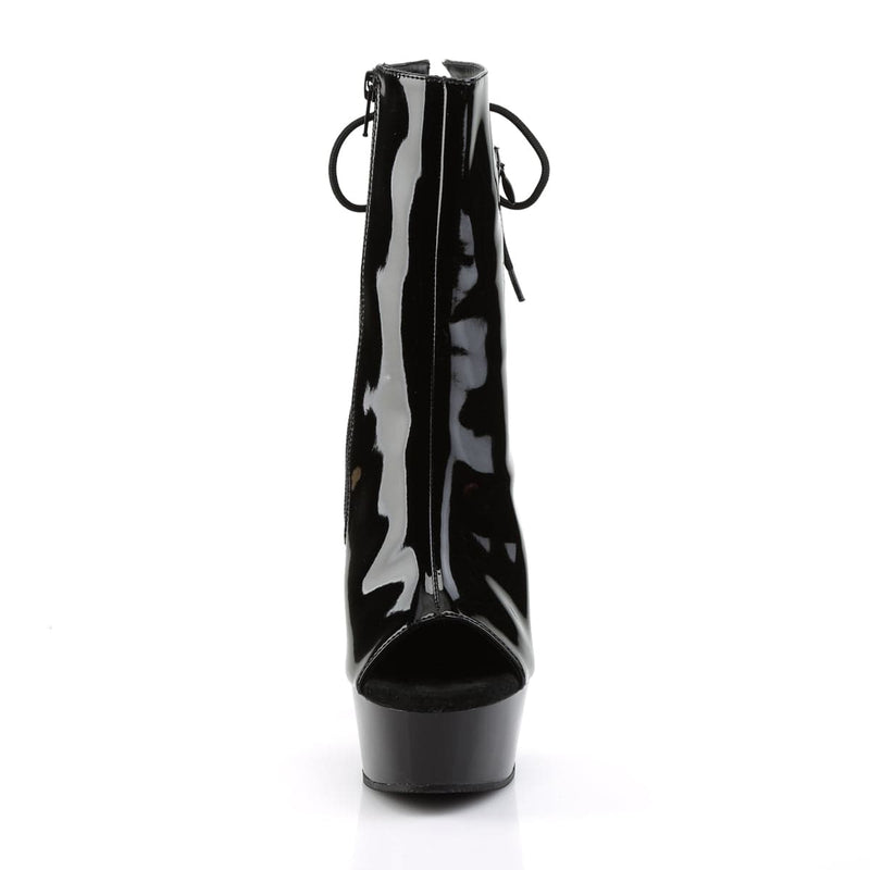 Pleaser DELIGHT-1018 Platform Ankle Boot (Black Patent/Black)