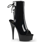 Pleaser DELIGHT-1018 Platform Ankle Boot (Black Patent/Black)